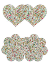 NS Novelties Pretty Pasties Heart and Flower Glow Nipple Cover 2 Pairs